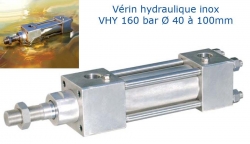 VERIN HYDRAULIQUE INOX 160 BAR  HUILE & EAU