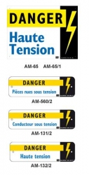 Affiches avertissement de présence de tension