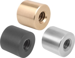 Ecrou trapézoïdal, cylindrique filetage à droite, pas simple