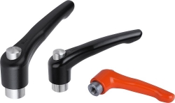Manette indexable avec bouchon de protection avec insert taraudé en Inox