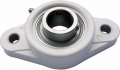 Palier applique 2 trous thermoplastique blanc roulement tout inox