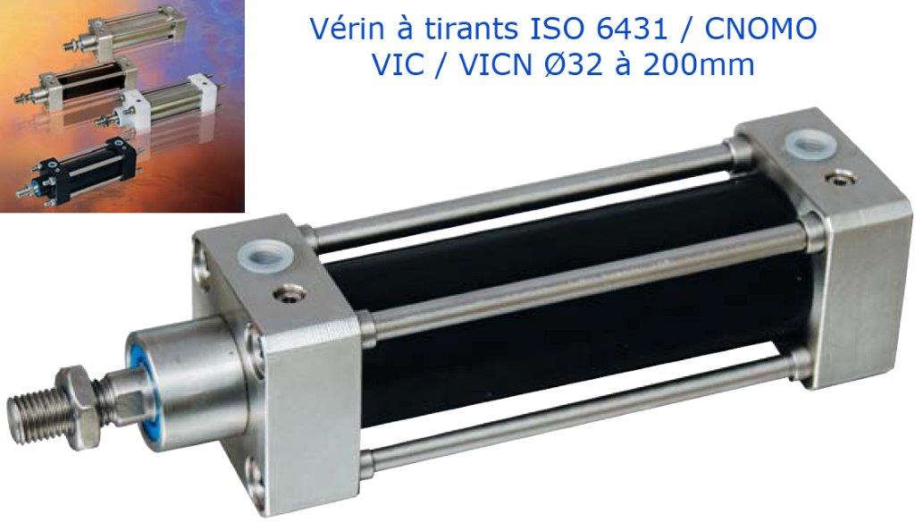 Vérin pneumatique cylindrique double effet ISO 6432 acier inox